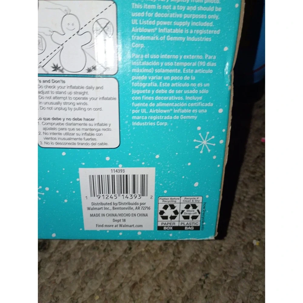 Gemmy 114393 Jack Skeleton Inflatable Christmas 2022 Used 5.5ft